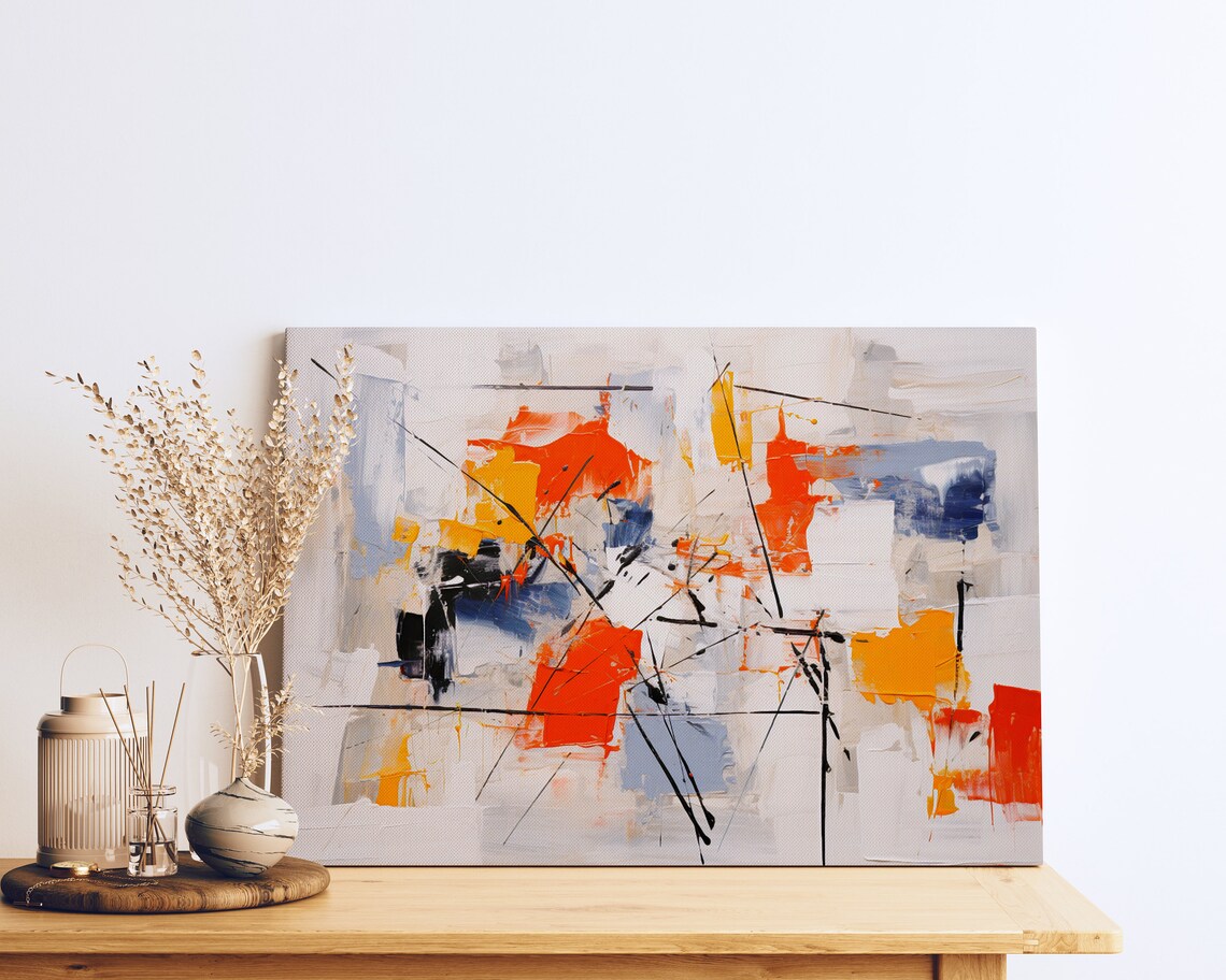 Abstract In White Square Frame, Riopelle Style