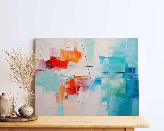 Green Blue Red Abstract Chaos Composition Heavy Knife Palette Bronze Patina Style Organic Impressionist Textured Expressions