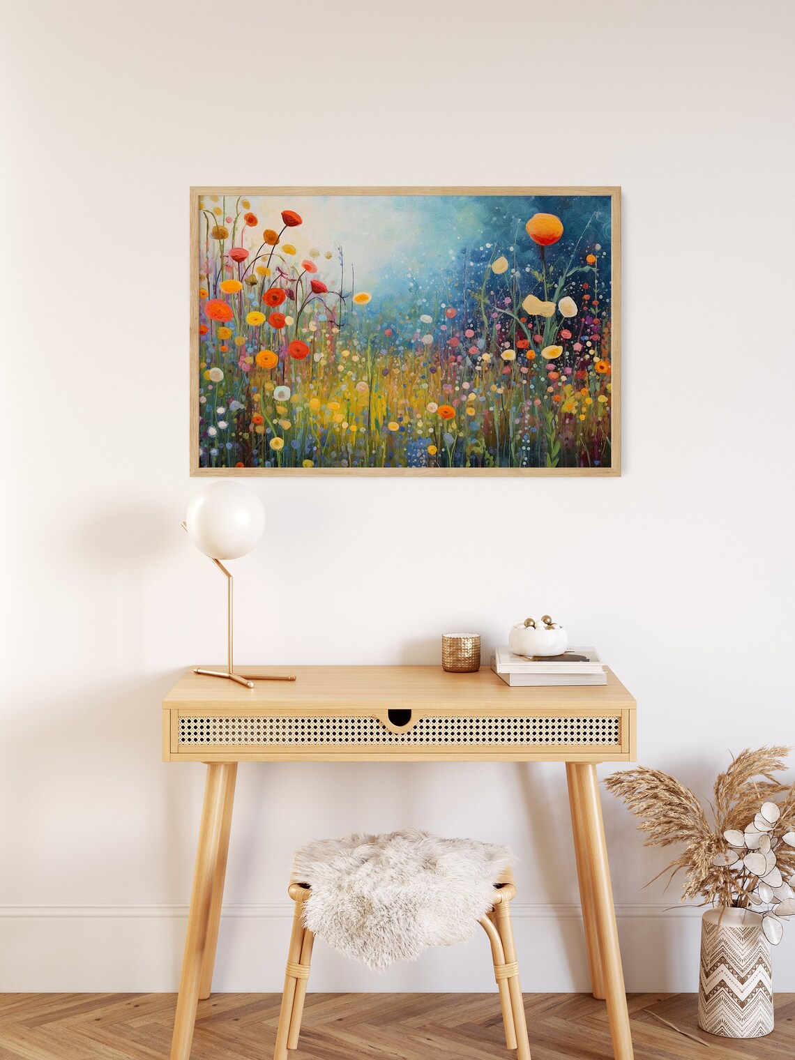 Colorful Wildflower Meadow Poppies Impressionist Flower Art Poster - Image 2