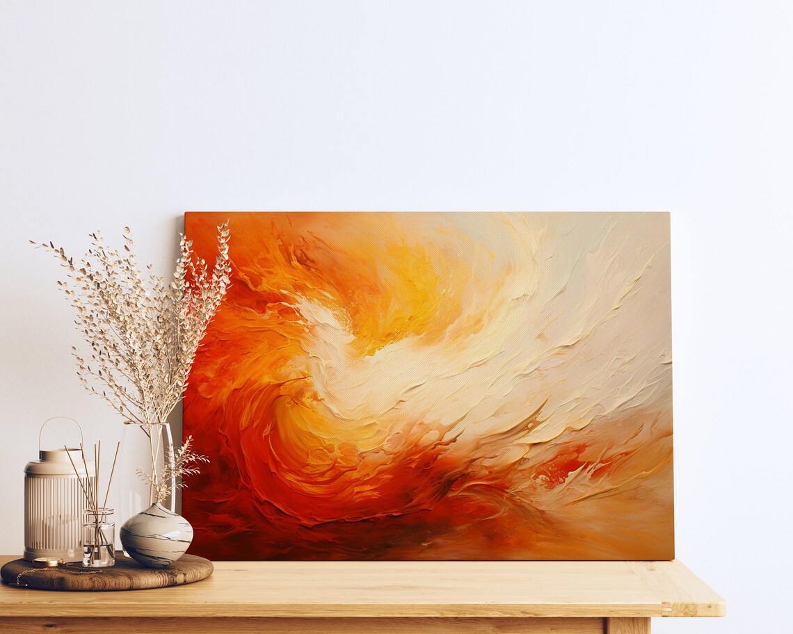 Explosion In Red Yellow Orange Abstract Art Print - Image 2
