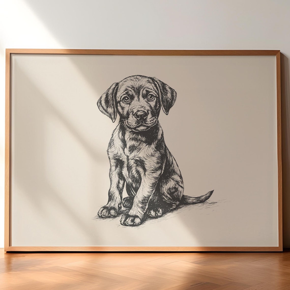 Labrador Retriever Puppy Poster Dog Vintage Print Dog Wall Art Antique Vintage Painting Country Wall Art Dog Drawing Farmhouse Poster