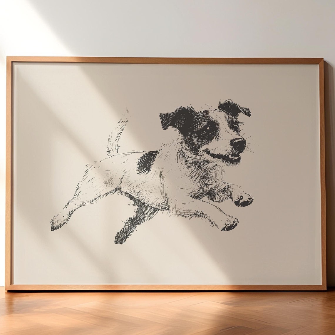 Vintage Jack Russell Poster Dog Wall Art Jack Russell Sketch Dog Vintage Drawing Farmhouse Wall Decor Country Wall Art Retro Dog Print