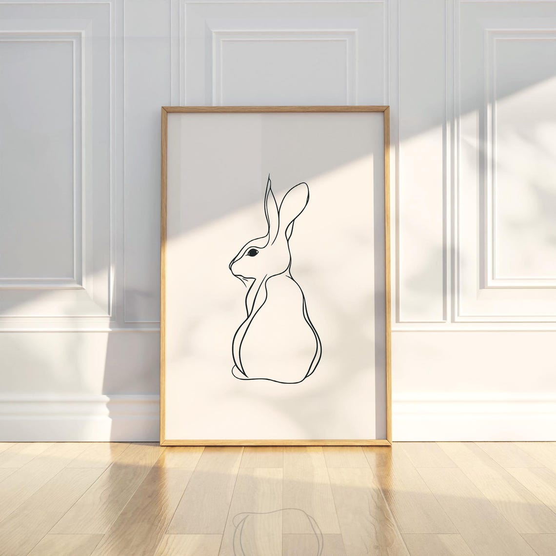 Minimalist Rabbit Line Art Single Continuous Line Drawing Poster