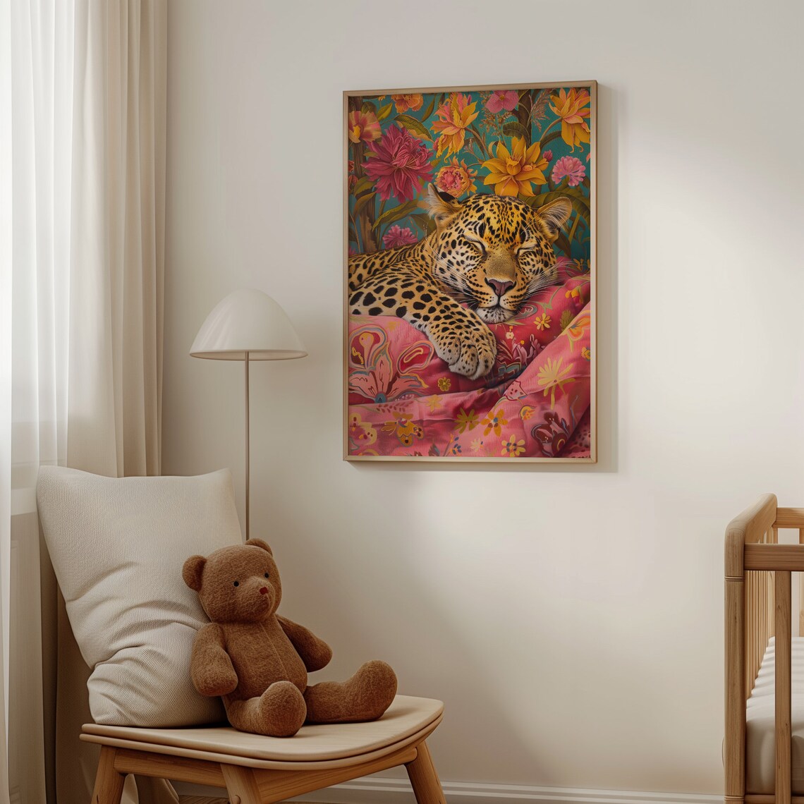 Sleeping Leopard, Maximalist Oil Painting Poster - Image 2