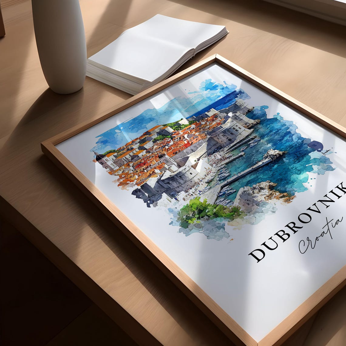Dubrovnik Croatia Watercolor Travel Poster, Housewarming - Image 5