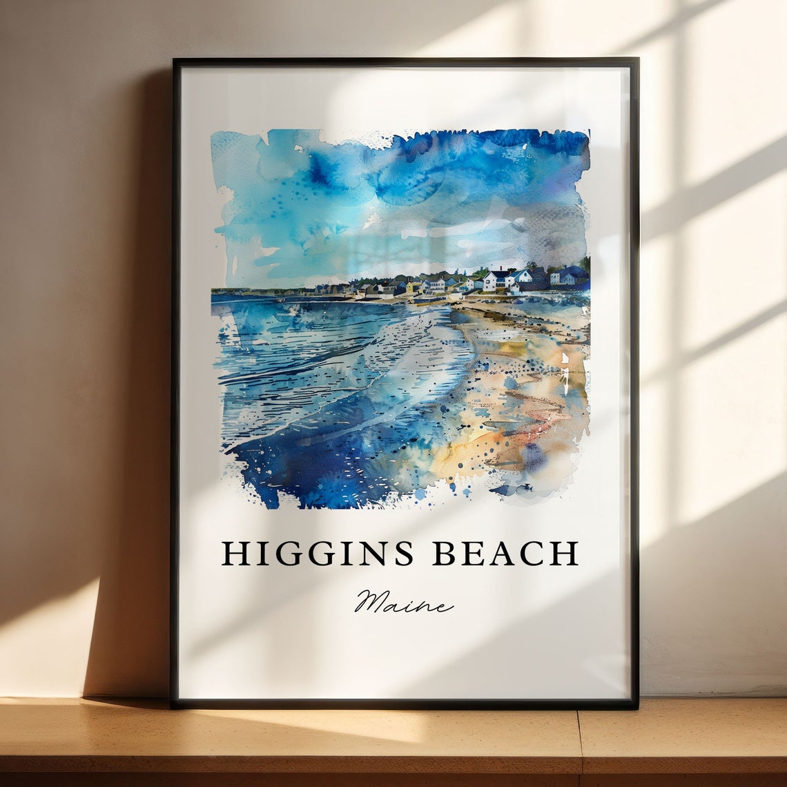 Higgins Beach Maine Art Higgins Beach Me Print Maine Watercolor Scarborough Maine Gift Travel Print Travel Poster Housewarming Gift