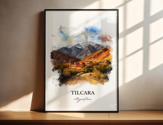 Tilcara Wall Art Jujuy Province Print Argentina Watercolor Gift Travel Poster Housewarming