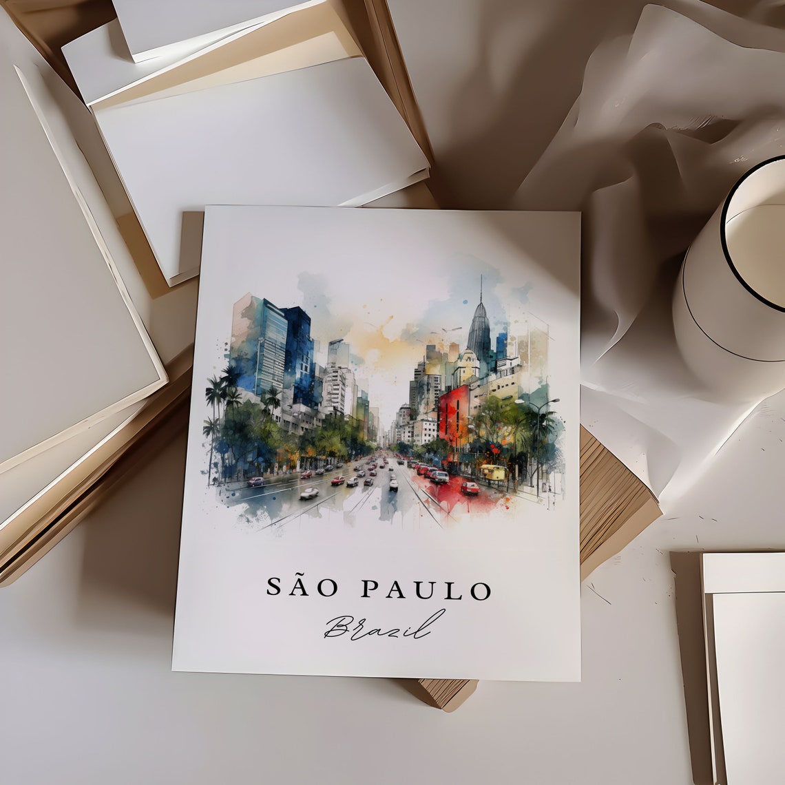 S e3o Paulo Wall Art Brazil Poster, Custom Text - Image 6