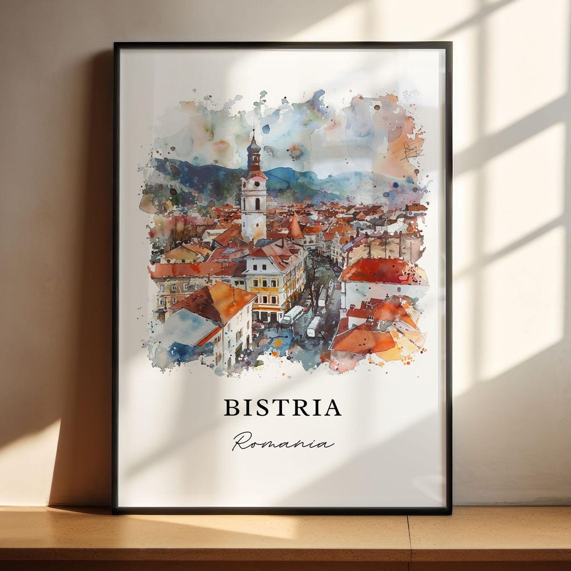 Bistria Watercolor Travel Poster, Romania Print - Image 4