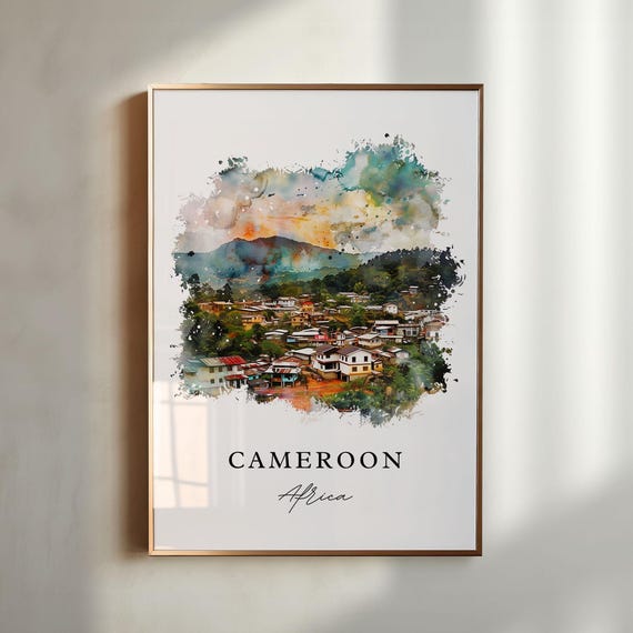 Cameroon Art Print Africa Wall Gift Travel Poster Housewarming