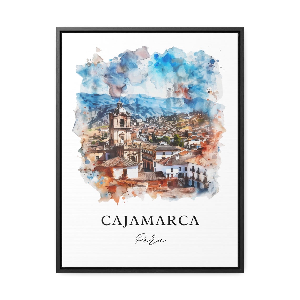 Cajamarca Peru Watercolor Travel Poster - Image 3