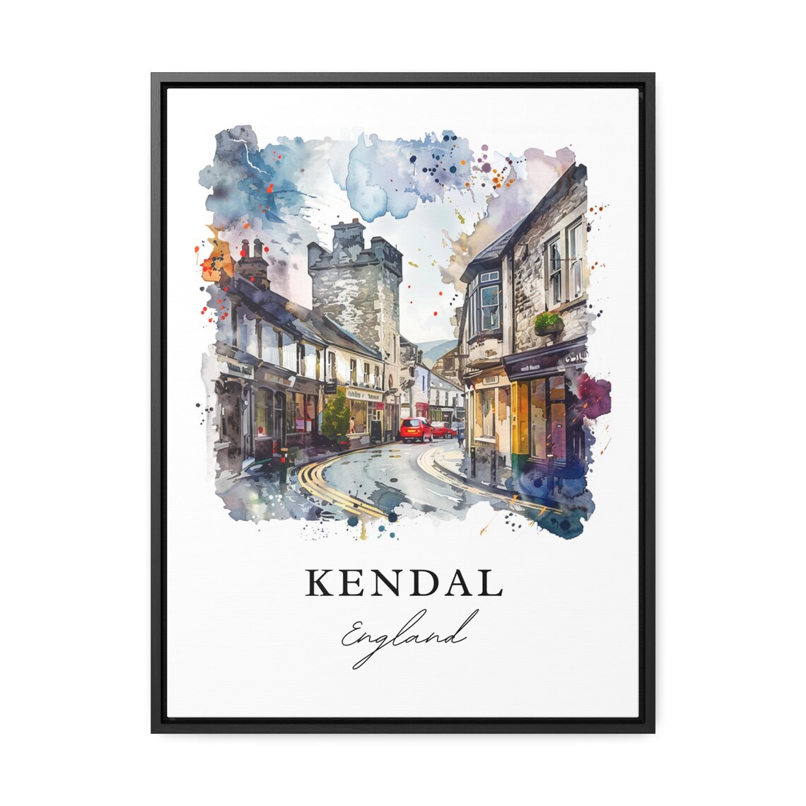 Kendal England Watercolor Market Town Street Lake District Poster - Image 3