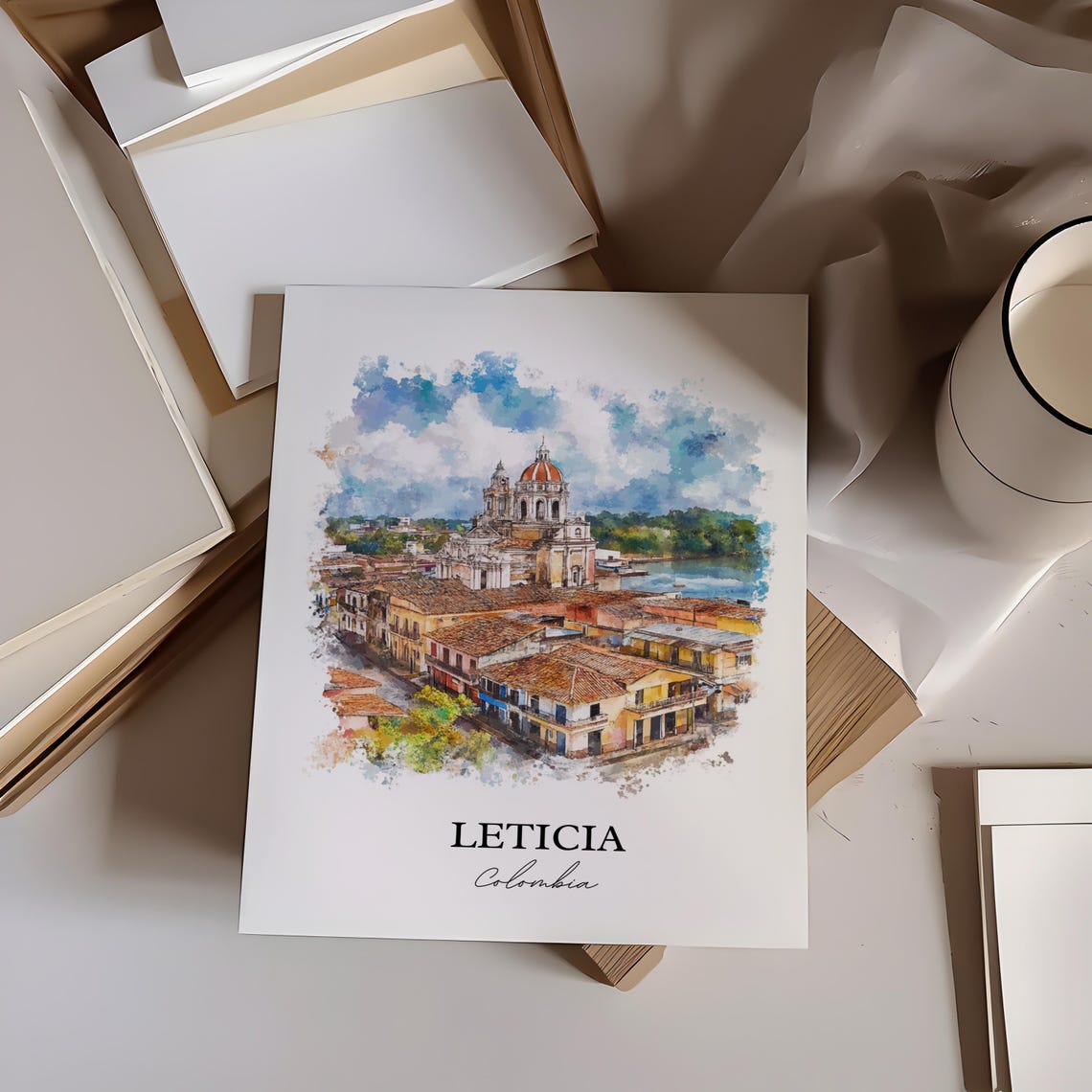 Leticia Colombia Wall Art Amazon River Print Watercolor Gift Travel Poster Housewarming - Image 5