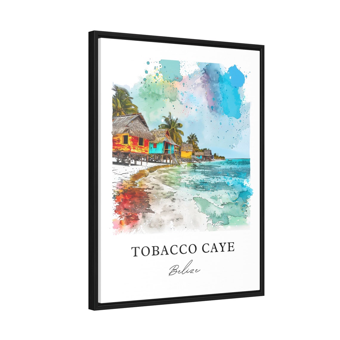Tobacco Caye Wall Art Print Watercolor Belize Gift Travel Poster Housewarming - Image 2