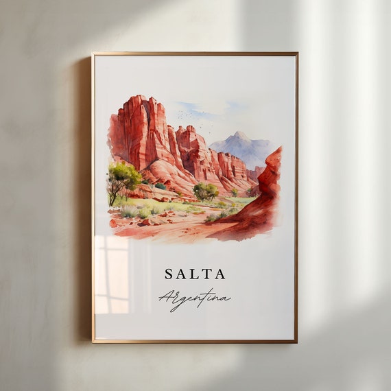 Salta Argentina Wall Art Poster Print Wedding Gift Birthday Present Custom Text Perfect