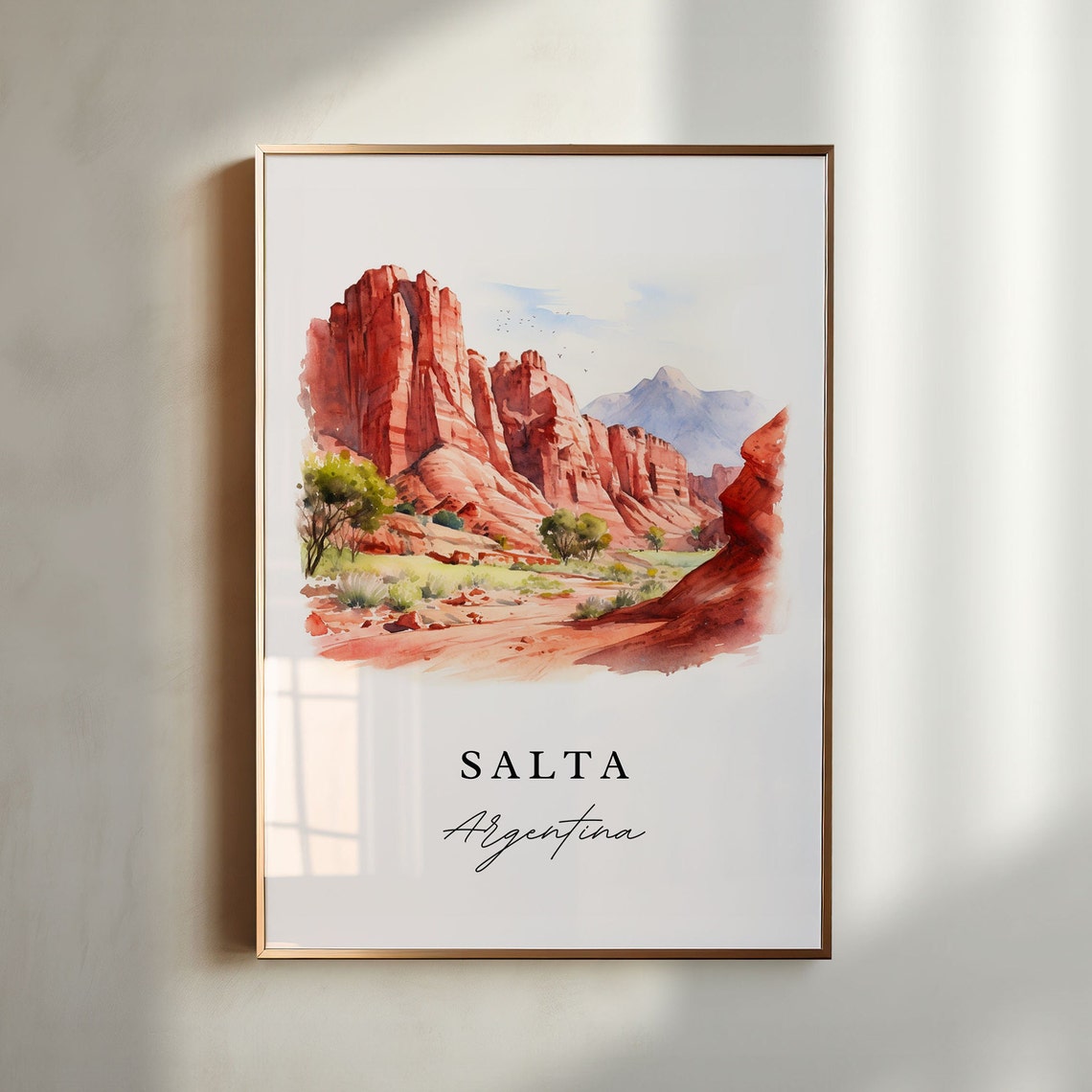 Salta Argentina Wall Art Poster Print Wedding Gift Birthday Present Custom Text Perfect