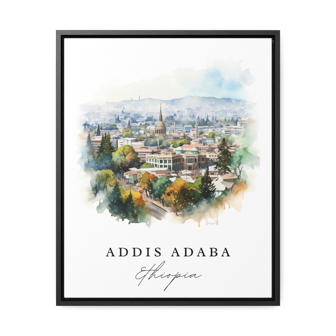 Addis Ababa Watercolor Travel Poster, Ethiopia - Image 2