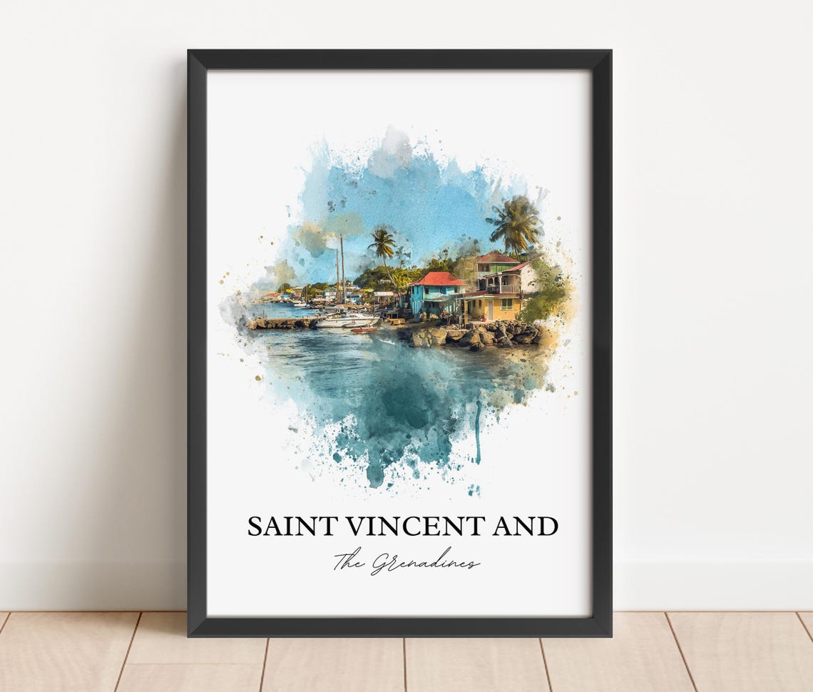 Saint Vincent And The Grenadines Art Caribbean Print Gift Travel Poster Housewarming - Image 4