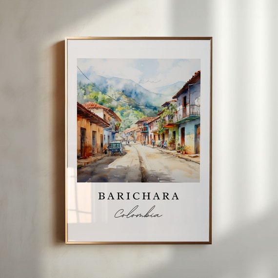 Barichara Wall Art Colombia Poster Print Wedding Gift Birthday Present Custom Text Perfect