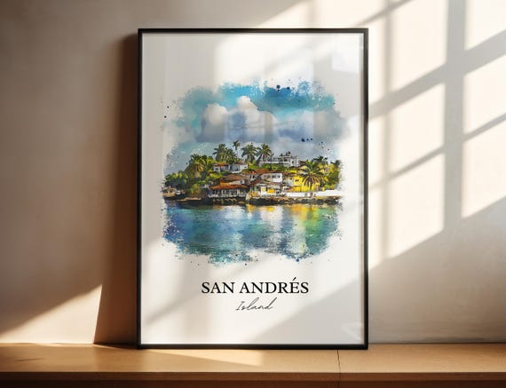San Andrs Island Wall Art Nicaragua Print Colombia Watercolor Gift Travel Poster Housewarming