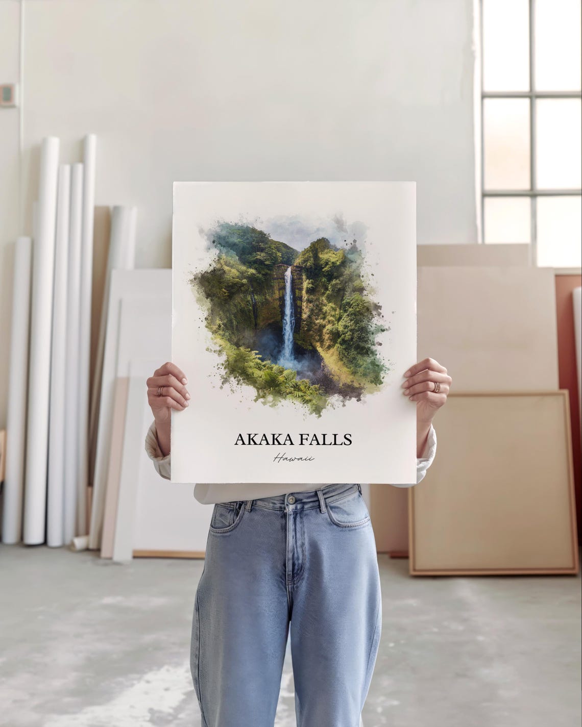 Akaka Falls Hawaii Big Island Tropical Rainforest Waterfall Poster - Image 4