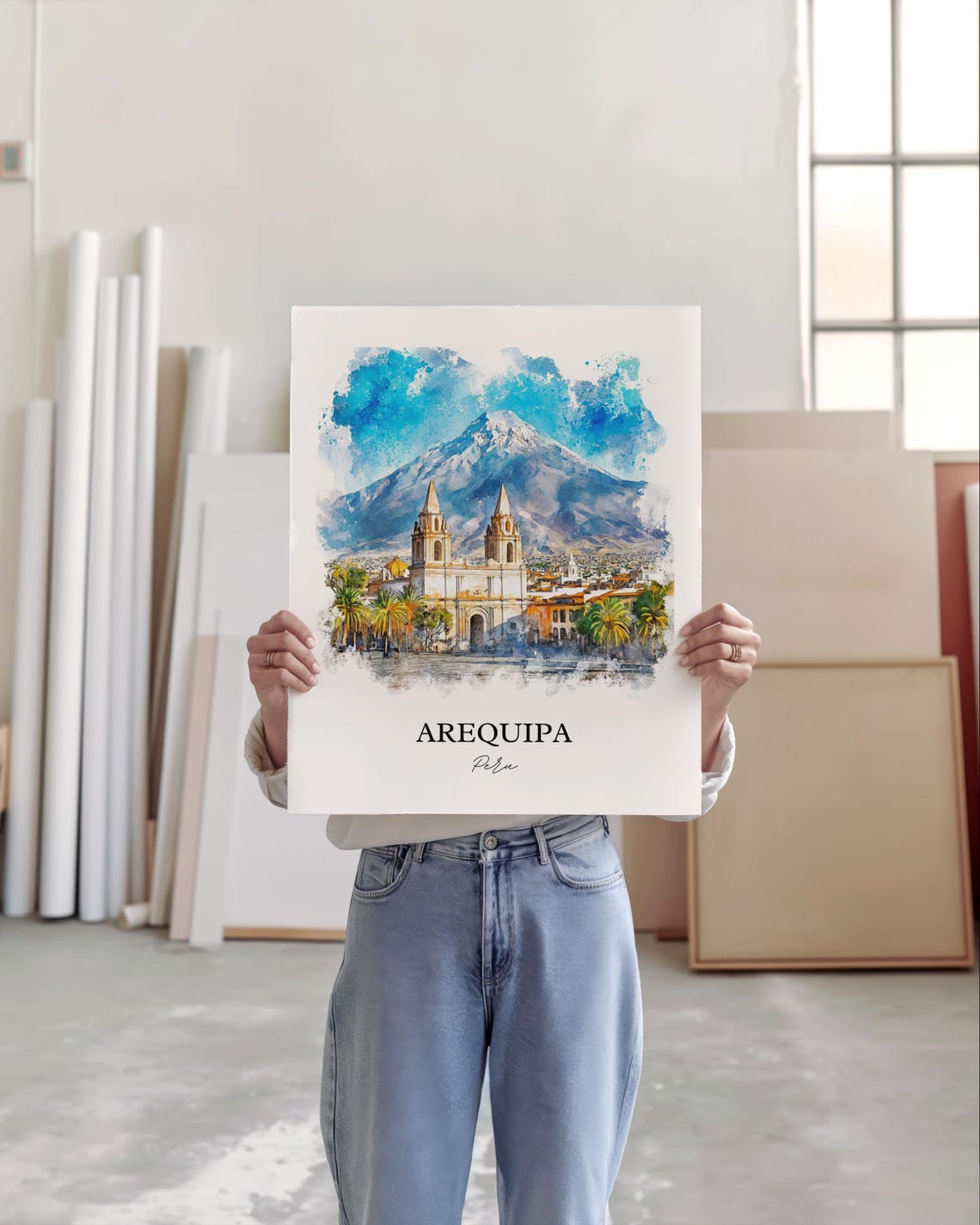 Arequipa Watercolor Travel Poster, Peru Wall Art - Image 4