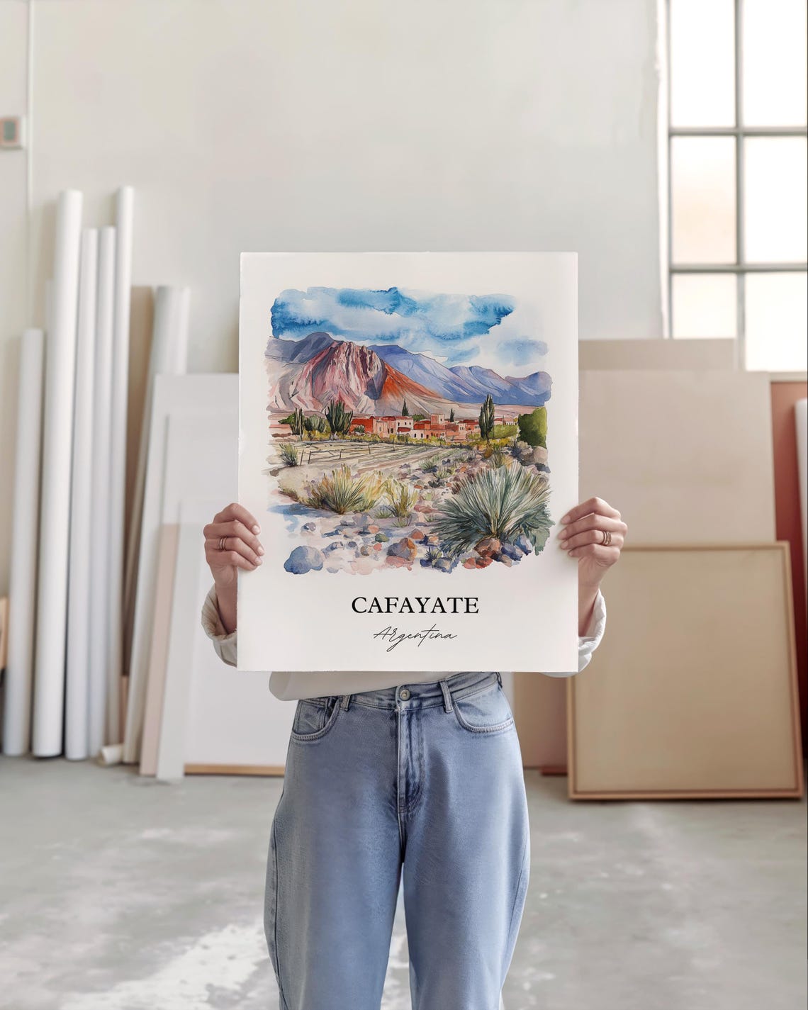 Cafayate Wall Art Print Argentina Watercolor Gift Travel Poster Housewarming - Image 4