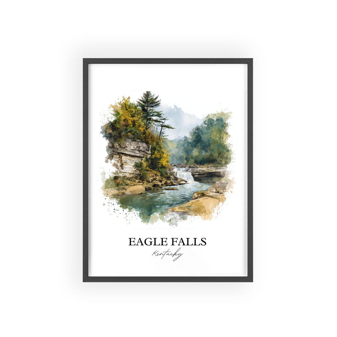 Eagle Falls Kentucky River Waterfall Cumberland Scenic Art Poster - Image 2