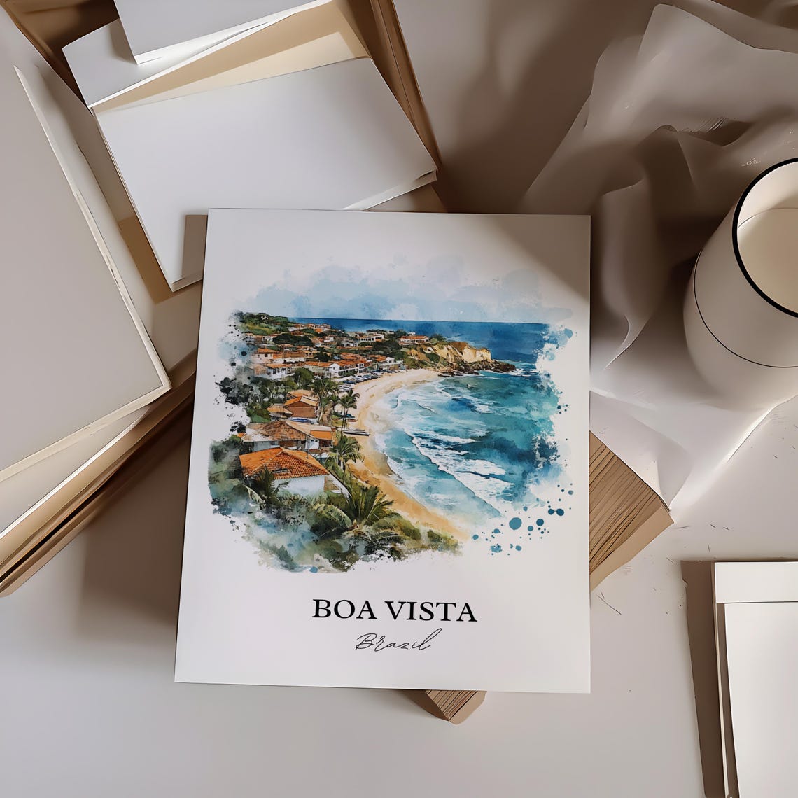 Boa Vista Wall Art Roraima Print Brazil Watercolor Gift Travel Poster Housewarming - Image 4