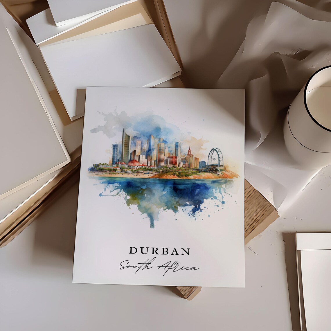 Durban South Africa Travel Poster, Custom Text - Image 3
