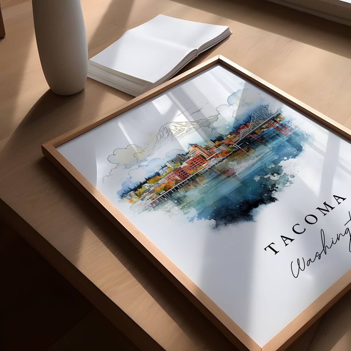 Tacoma WA Washington Poster Print, Custom Text - Image 4