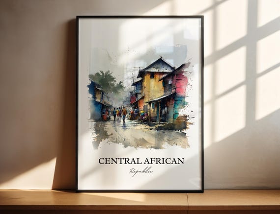 Central African Republic Wall Art Car Print Africa Artwork Gift Travel Poster Housewarming