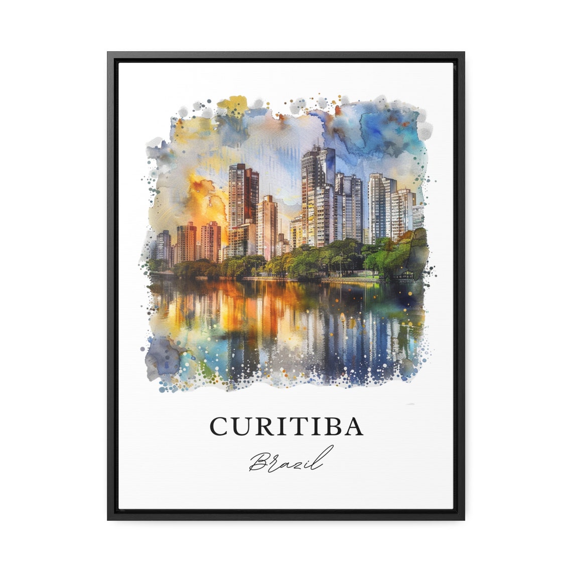 Curtibia Wall Art Brazil Print Watercolor Gift Travel Poster Housewarming - Image 3