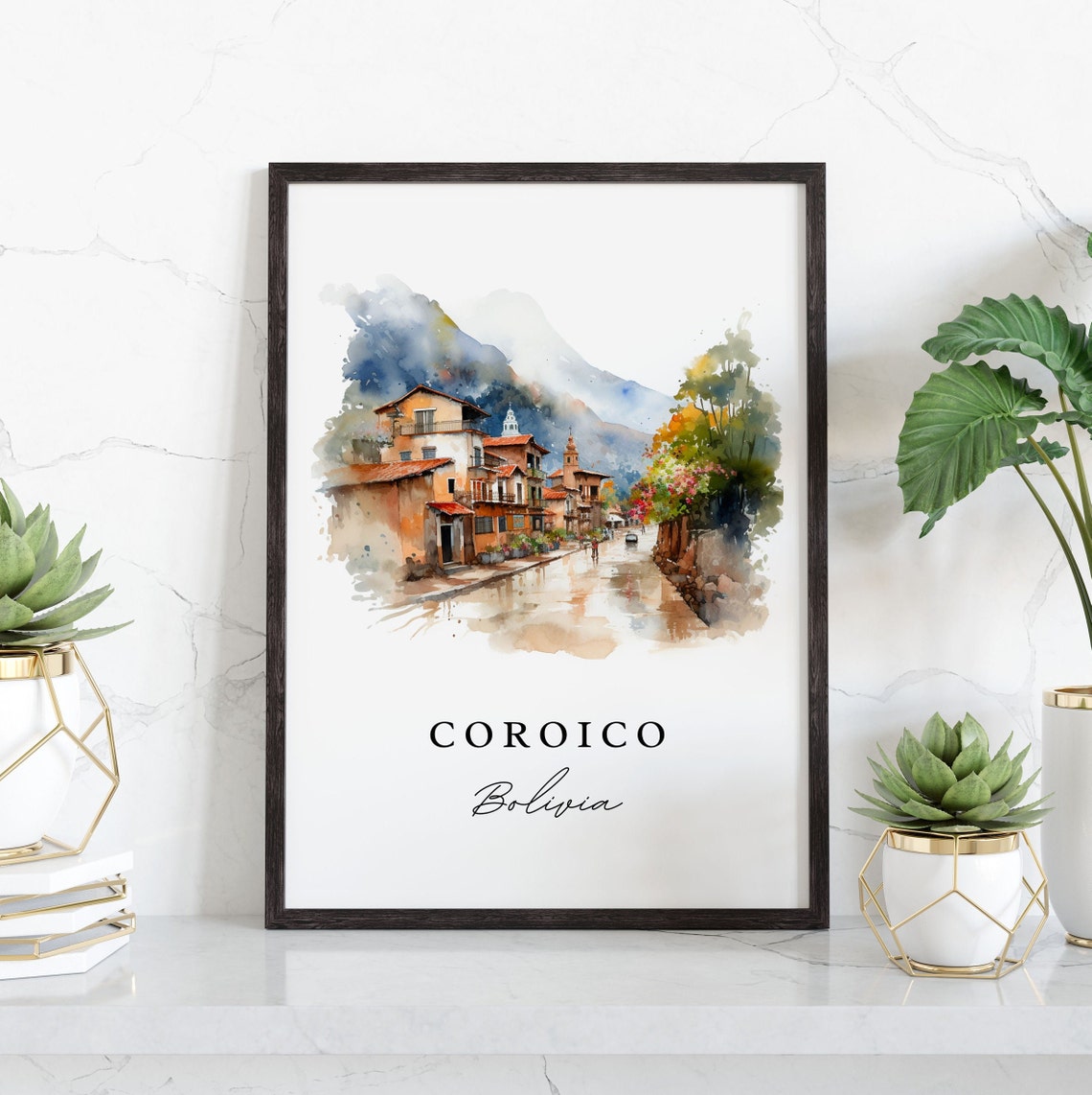 Coroico Brazil Wall Art Bolivia Poster Print Wedding Gift Nor Yungas Province Present Custom Text Perfect - Image 3