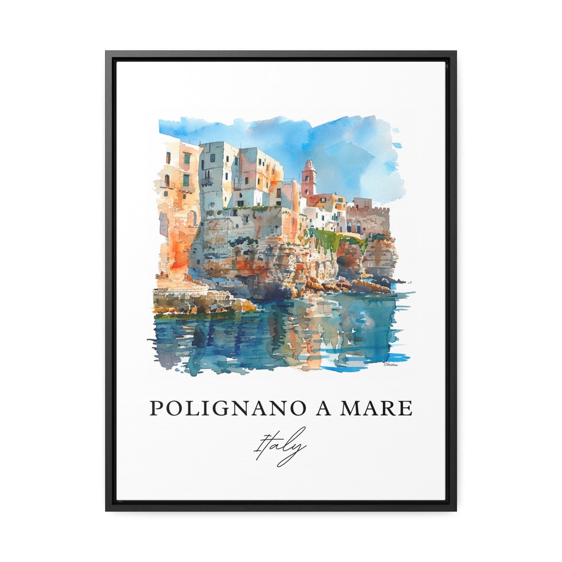 Polignano A Mare Watercolor Travel Poster, Italy - Image 3
