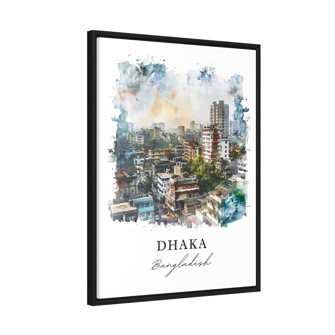 Dhaka Bangladesh Watercolor City Skyline Urban Travel Art Poster - Image 2
