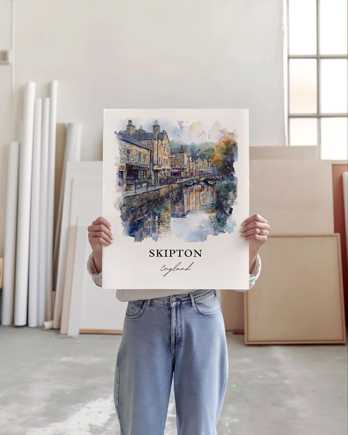 Skipton, England Watercolor Travel Poster - Image 3