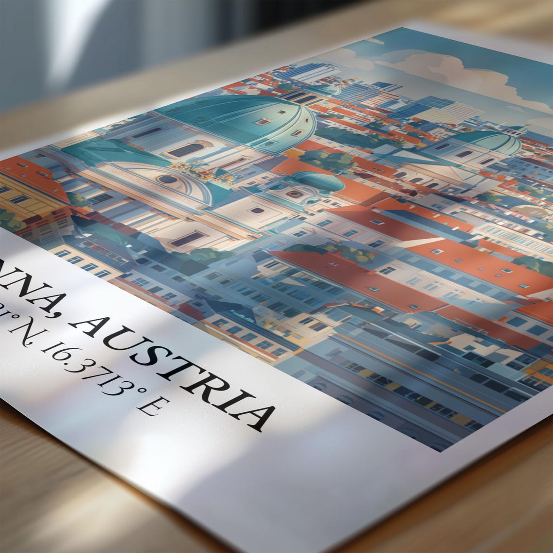 Vienna Austria City Panorama Cathedral Domes Retro Travel Art Poster - Image 6