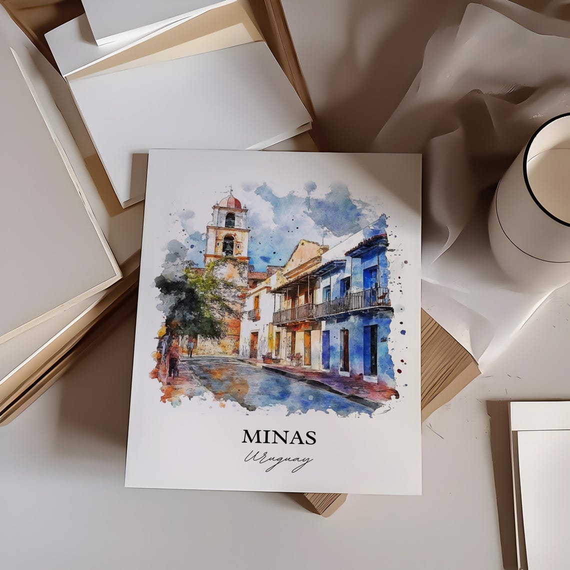 Minas Uruguay Wall Art Lavalleja Print Watercolor Gift Travel Poster Housewarming - Image 4
