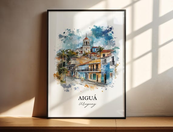 Aigu Uruguay Wall Art Maldonado Print Watercolor Gift Travel Poster Housewarming