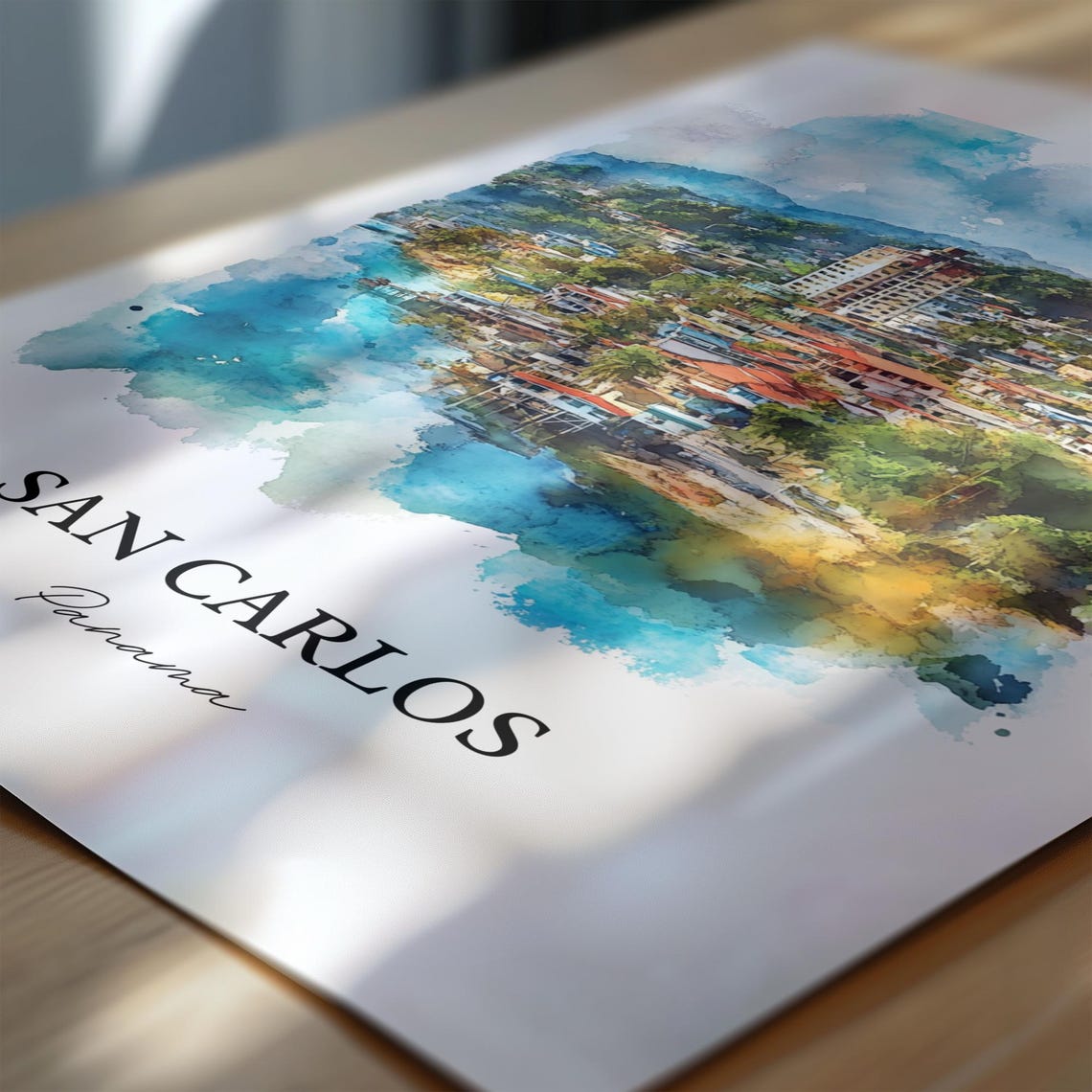 San Carlos Panama Art Oeste Print Watercolor Gift Travel Poster Housewarming - Image 6