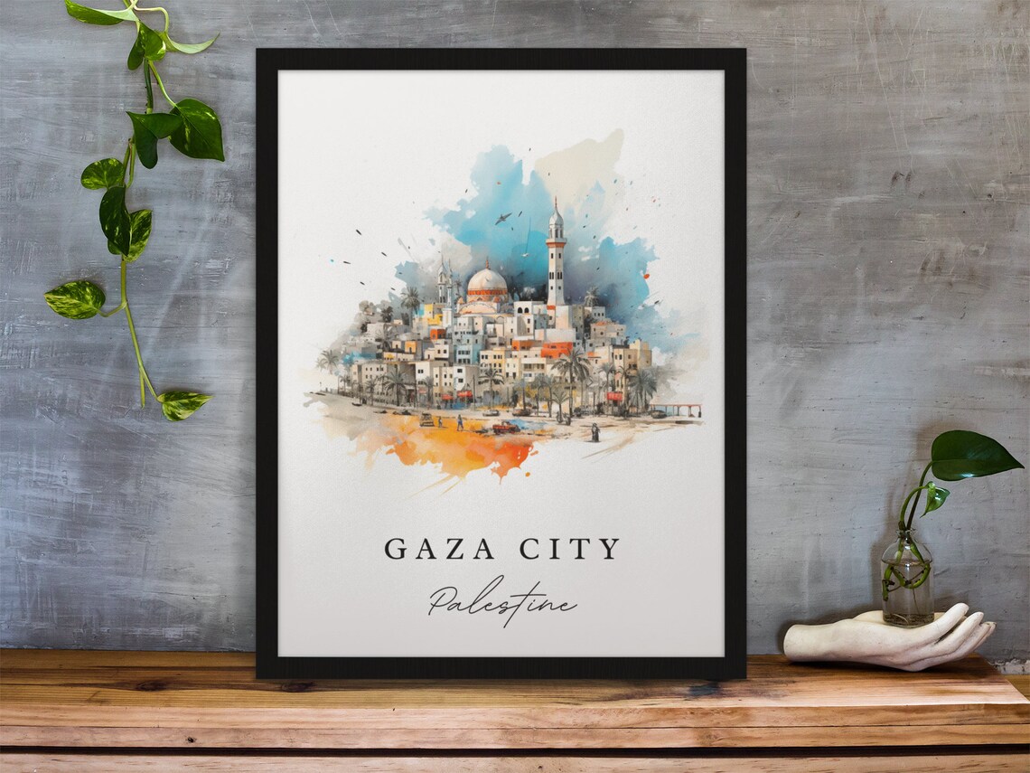 Gaza City Palestine Poster Print, Custom Text