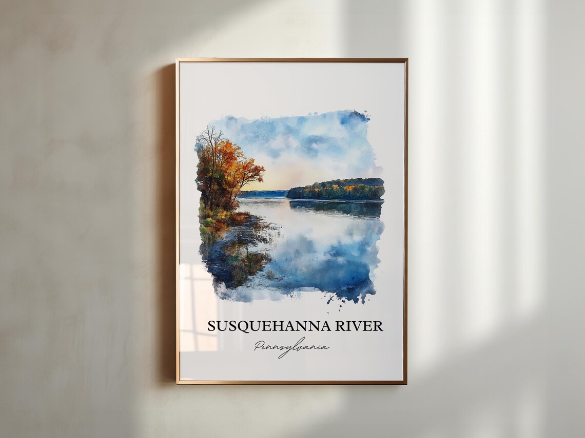 Susquehanna River Pennsylvania Autumn Watercolor River Poster - Image 5