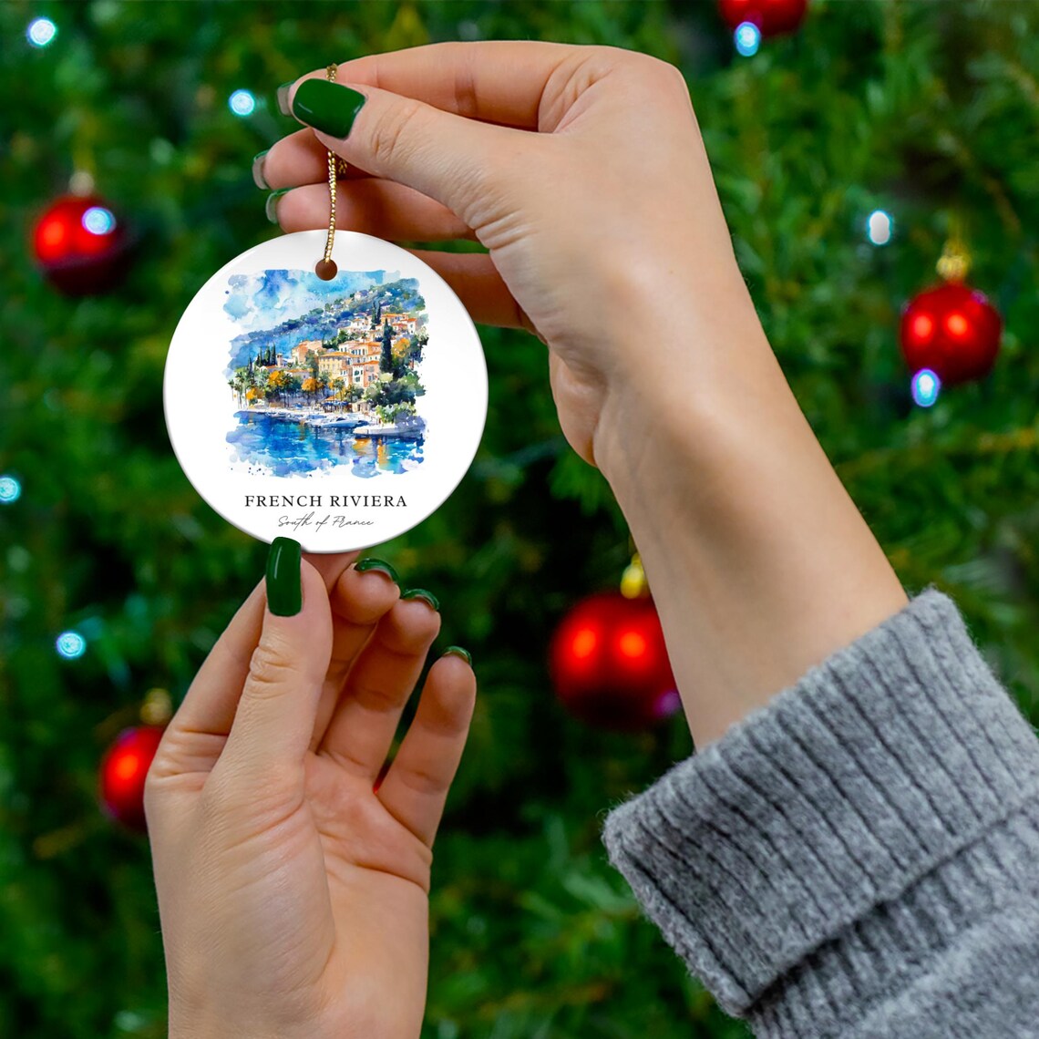 French Riviera Christmas Souvenir, South Of France Art Print - Image 4