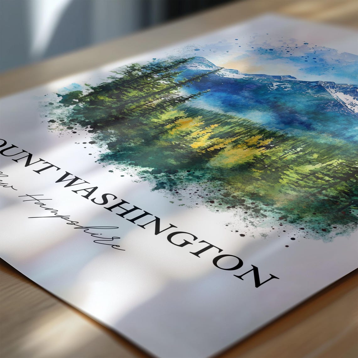 Mount Washington New Hampshire Snowy Peak Alpine Watercolor Poster - Image 6