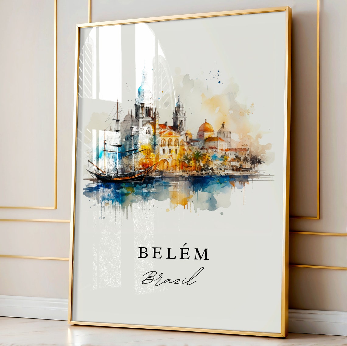 Belem Brazil Wall Art Poster Print Wedding Gift Birthday Present Custom Text Perfect - Image 4