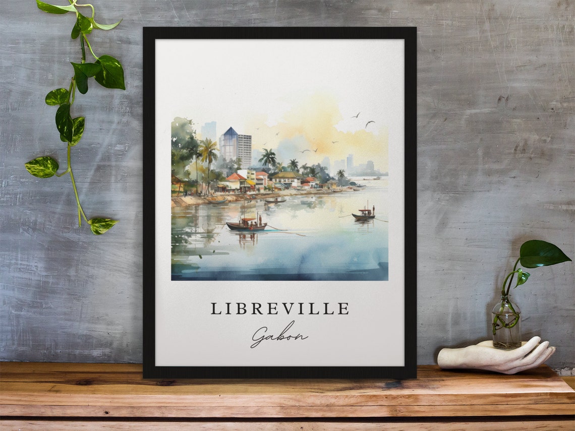 Libreville Gabon Wall Art Poster Wedding Gift Birthday Present Custom Text Personalized - Image 2
