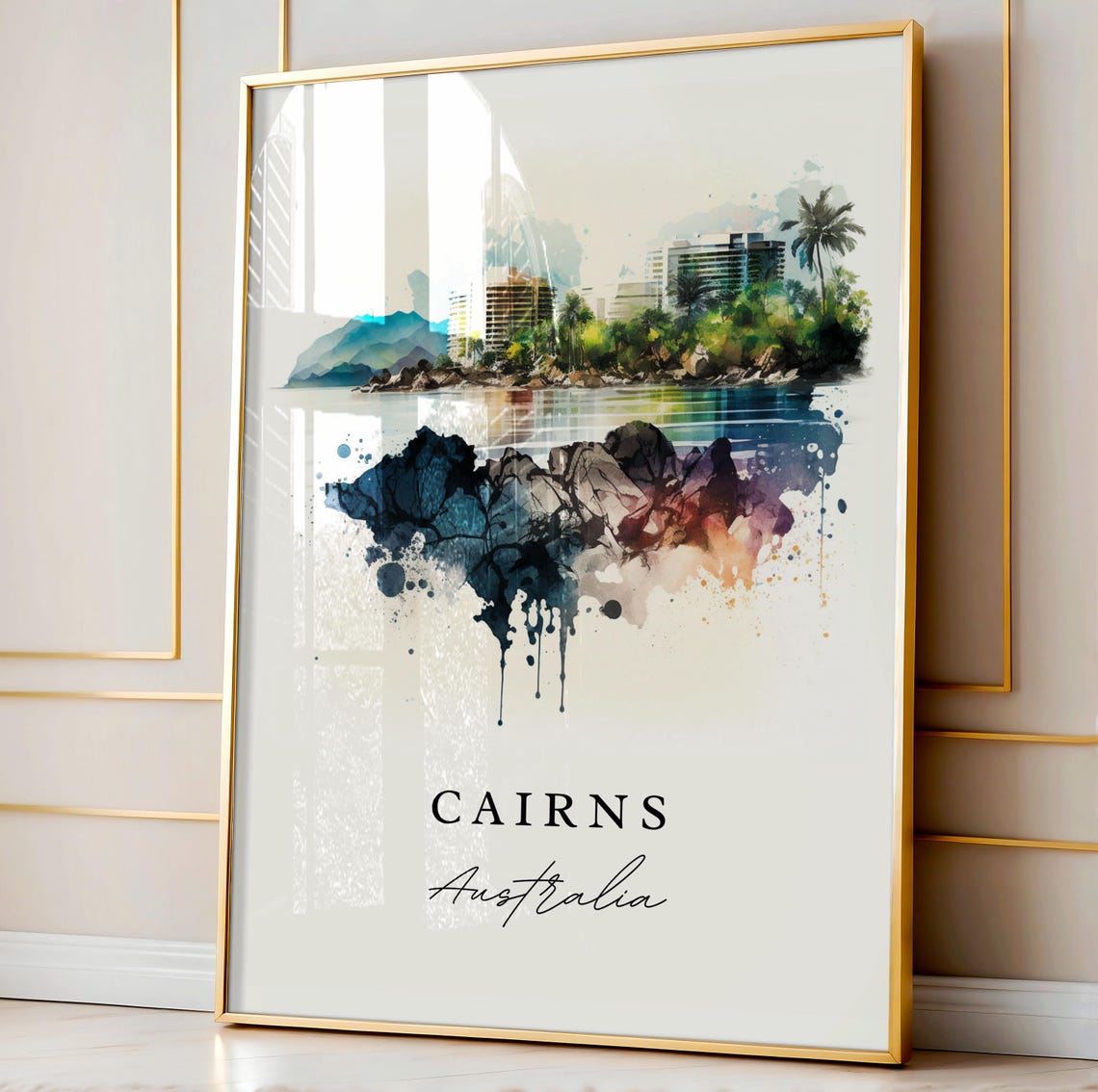 Cairns Australia Travel Poster, Custom Text - Image 4