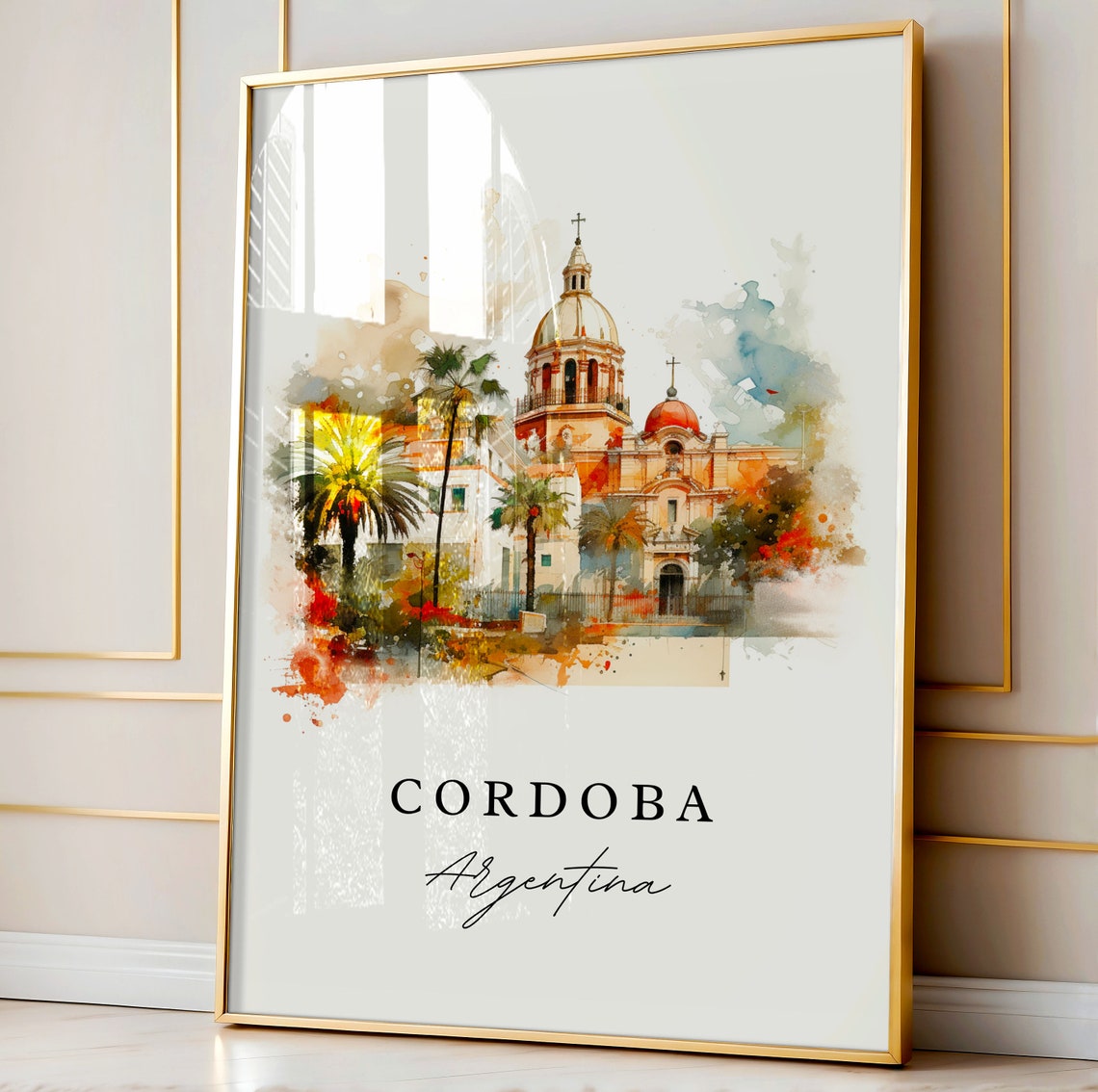 Cordoba Argentina Wall Art Poster Print Wedding Gift Birthday Present Custom Text Perfect - Image 4