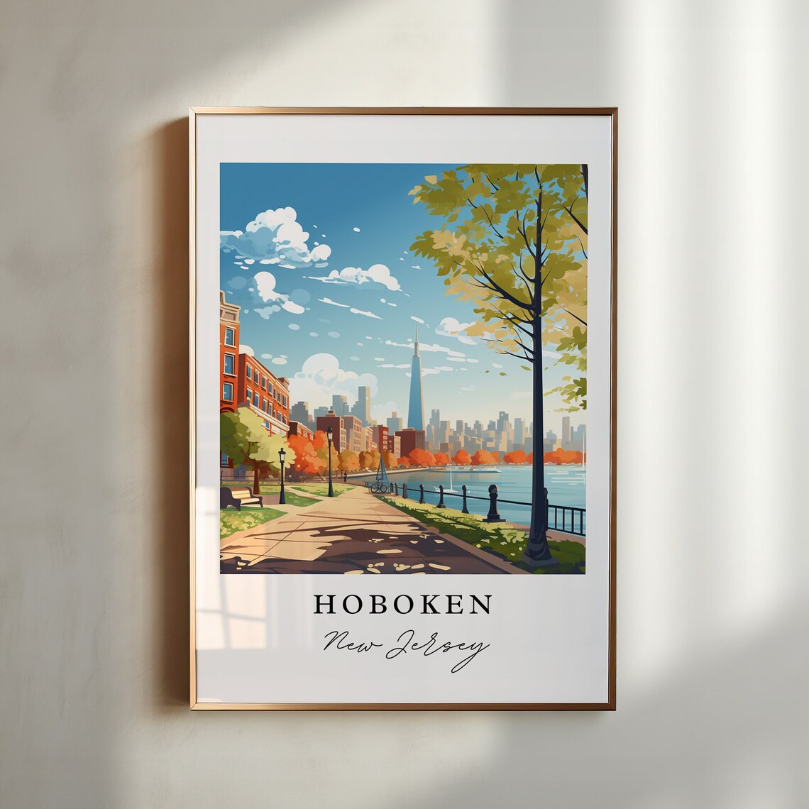 Hoboken NJ Modern Art Print, New Jersey Poster